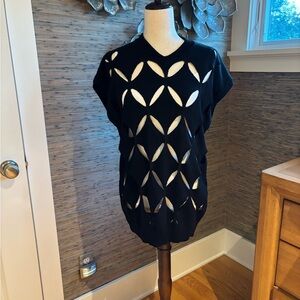 Etcetera Black Sweater Vest with Cutout Design